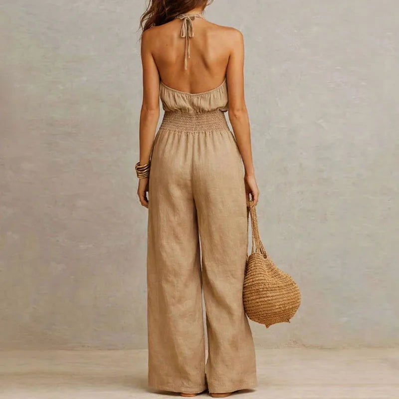 Sleeveless chiffon elegant jumpsuit