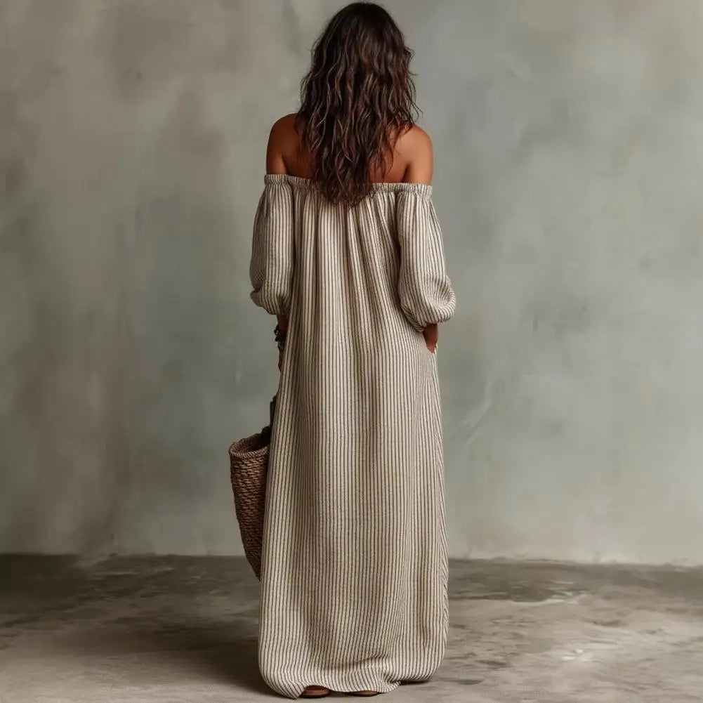 Vestido Maxi Plisado Sexy sin Tirantes para Mujer