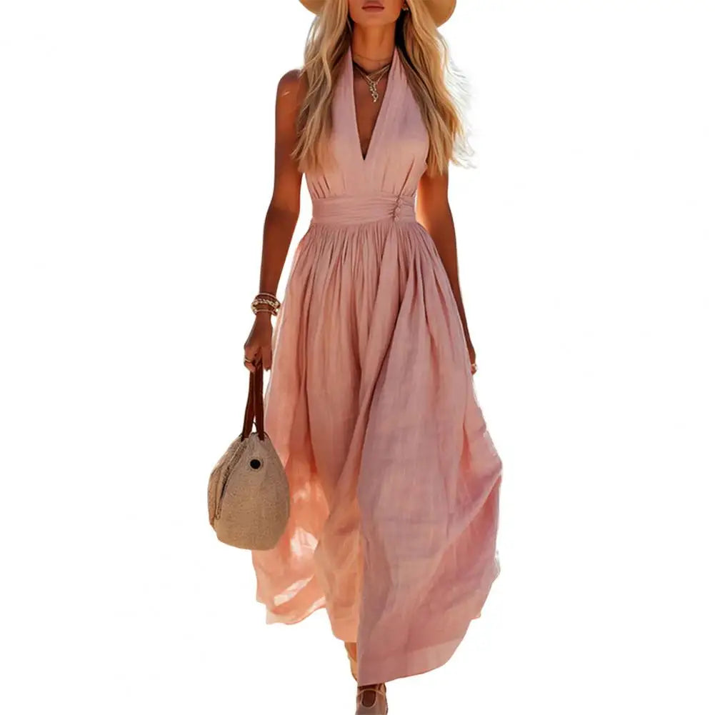 Vestido largo sin mangas de verano para mujer