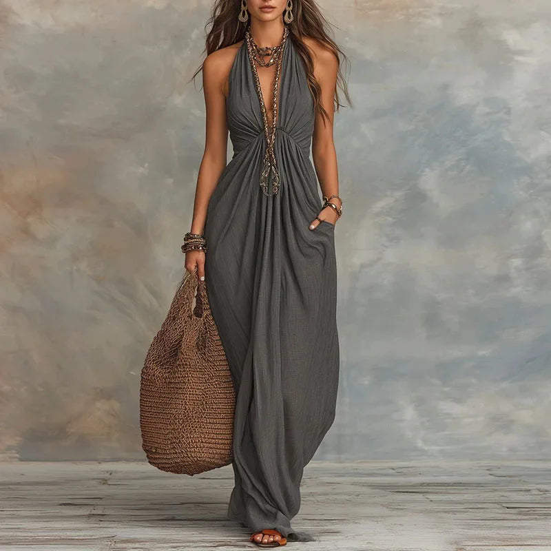 Halter Neck Maxi Dress