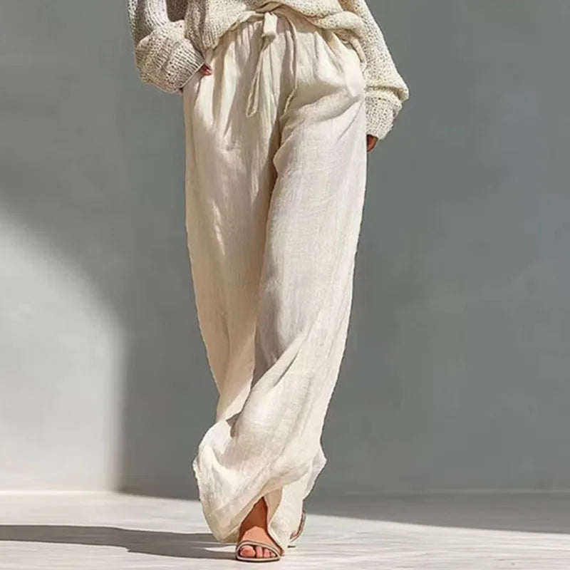 Conjunto de Suéter de Punto de Cuello Alto y Pantalones Casual de Primavera