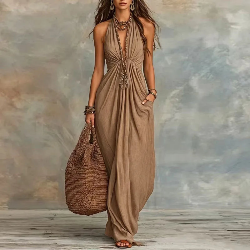 Halter Neck Maxi Dress